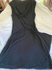 Express Women's Sleeveless Wrap-Like Black ScoopNeck Dress Above Knee Size Small