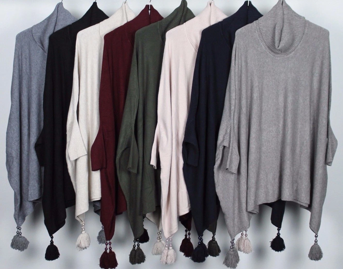 New Oversized Ladies Italian Boxy Cowl Neck Poncho Look Drape Sides Jumper Top