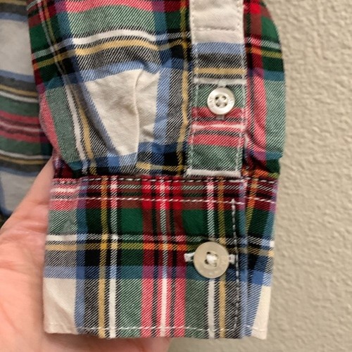 Baby Gap Christmas Plaid Button Down Long Sleeved Shirt 4 Years Red Green Cotton - Picture 5 of 7