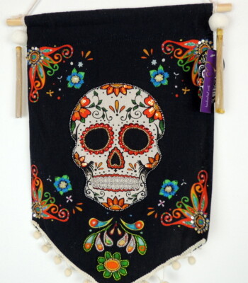 Day of The Dead Sugar Skull Banner Boho Decor Tapestry Dia de los ...