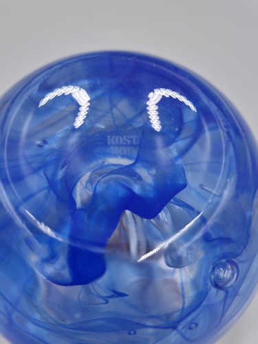 A Kosta Boda Blue Moon Swirl Art Glass Tealight Candle Holder by Anna Ehrner. - Picture 8 of 9