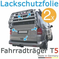 2x Set Fahrradträger Schutzfolie VW T5 ab 2003 + Facelift ab 2009 - transparent