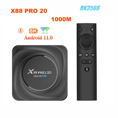 X88 PRO 20 Android 11.0 RK3566 4K Smart TV Box 8G+128G Wifi H.265 Media Player