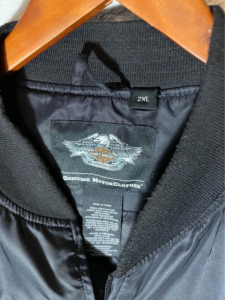 Vintage Harley Davidson Men's Nylon Bomber Motorcycle Riding