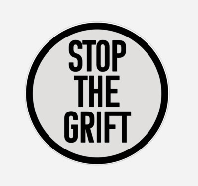 2-Pack STOP THE GRIFT Round CAR Magnet 4''x4'' Bumper Sticker Decal Cling
