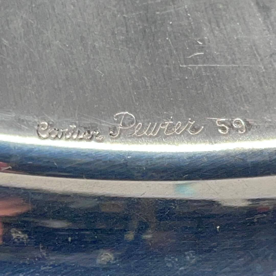 VINTAGE Cartier Pewter-Tray-Liner Plate Signed 59 11 in Dia x 3/4