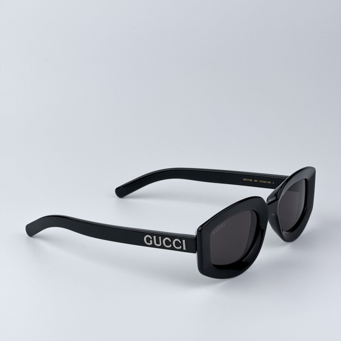 Gucci Women Sunglasses Black Grey Square GG1719S 001 BRAND