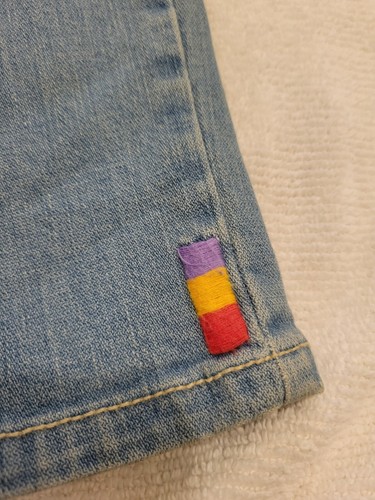 NWT Vtg Gymboree Popsicle Party Capri Jeans Pants Size 9 Distressed - Picture 2 of 3