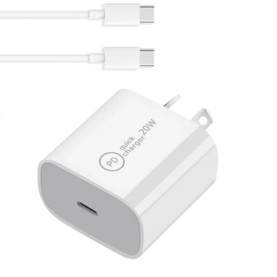 Quick Charging 20W Type-C Charger +Type C to USB C Cable f Sonim XP8 XP8800 USA