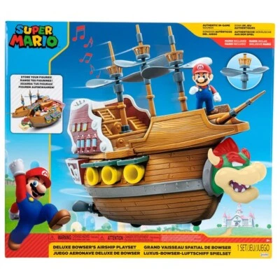 Super Mario DLX Bowser's Luftschiff Spielset + Super Mario Action Figur NEU OVP