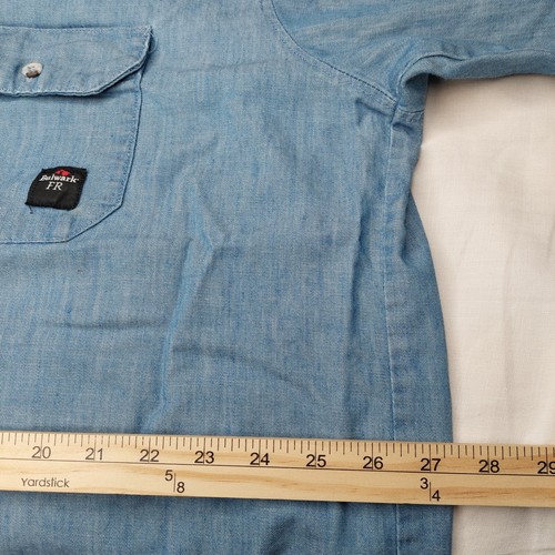 Bulwark FR Button Up Shirt Mens XL LN Blue Flame Resistant Work Long Sleeve Logo - Picture 18 of 20