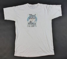Hanes Adult Men's Small The Who Classic Rock Band Tee T Shirt White Faded