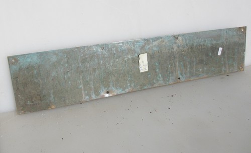 Vintage Brass Door Kickplate Kick Plate Bumper Guard Finger Push Antique 29"x6"