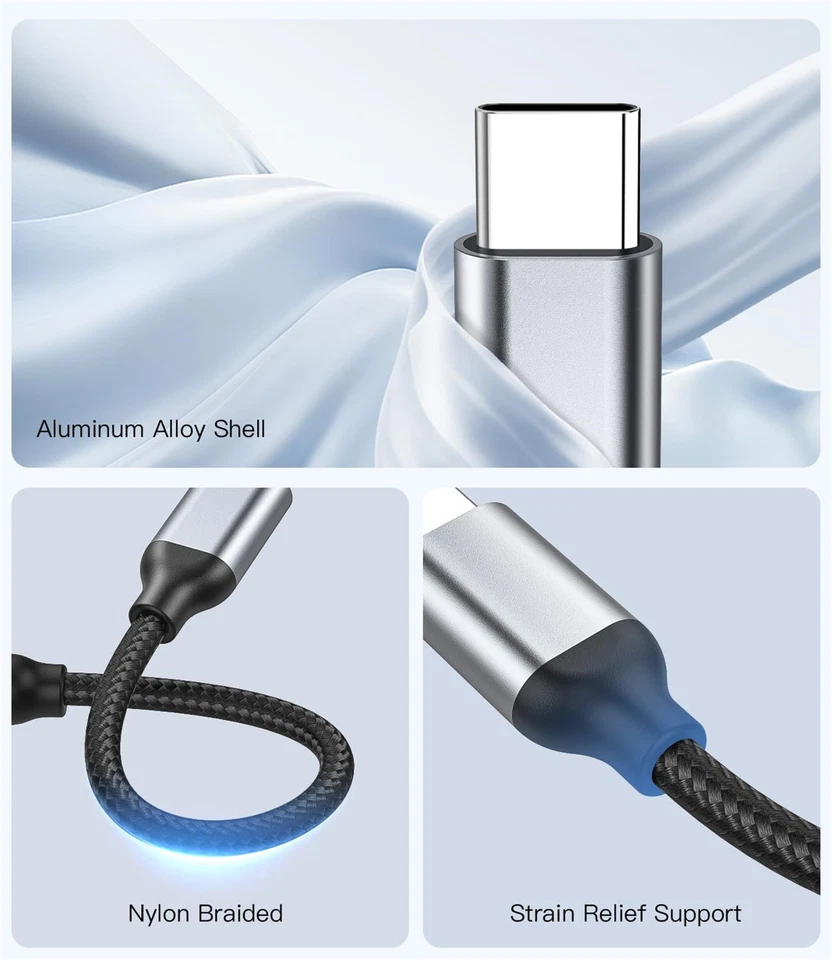 USB Typ-C auf zu Aux 3,5mm Klinke Kopfhörer Audio Alu Adapter für iPhone Samsung - Bild 4 von 4