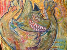 Color pop art Coyote paintings on canvas original