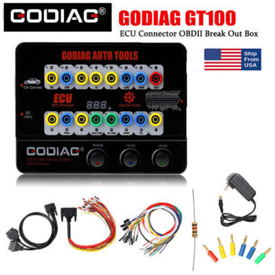 GODIAG GT100 OBD2 Break Out Box OBDII Protocol Detector E.CU Connector Auto Tool