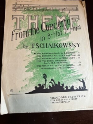 Theme from the Concerto in B-flat minor (Piano Solo) Tschaikowsky 1939 TX
