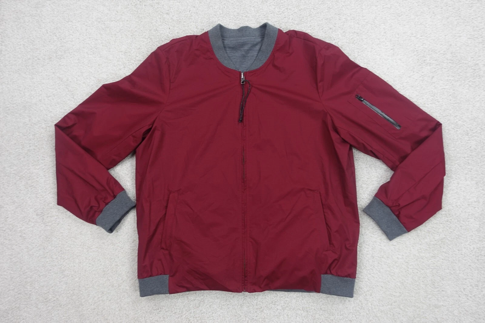 Rick Owens Giacca Bomber Uomo XXXL Grigio Lana Merino Reversibile Full Zip con Cappuccio