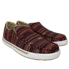 Twisted X NWT Women&rsquo;s 6 Shoes Slip-On Sneakers Kicks Merlot Blue Stripe Low Top