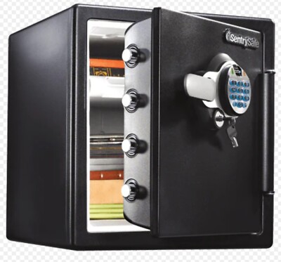Sentry Fire-Safe with Biometric & Keypad Access 1.23 cu ft 16.3x19.3dx17.8 Blk