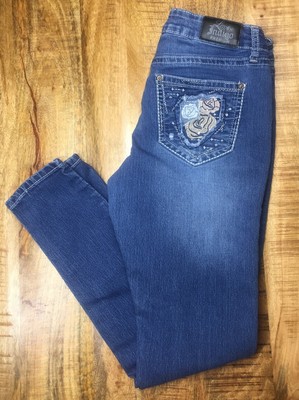 Love Indigo Denim Rose Embellished 
