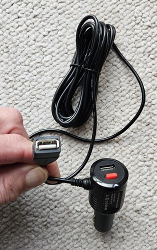 Dual USB Ports Car Cigarette Adapter Lighter Power Cable Charger With Switch UK - Zdjęcie 3 z 3
