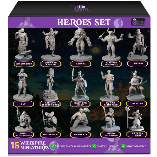 Hero, NPC Miniatures for DND Miniatures 28mm-32mm Unpainted D&amp;D ...