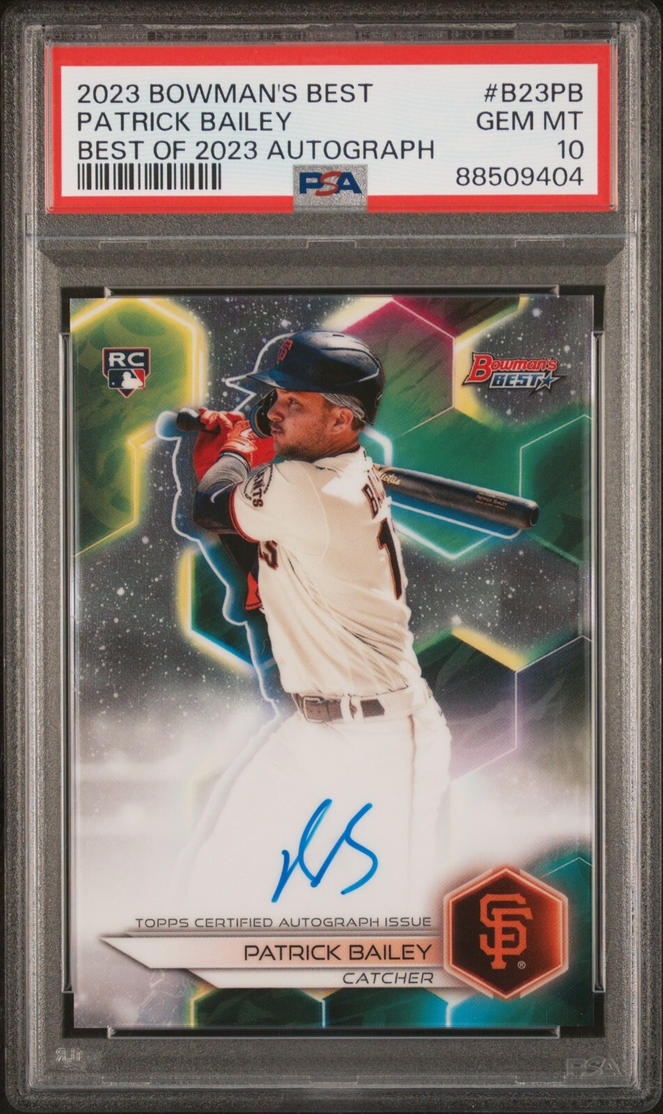 2023 Bowman's Best Patrick Bailey Auto #B23PB San Francisco Giants PSA 10