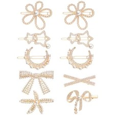 10 Pcs Decorative Hair Clips for Women Rhinestone Bobby Pins Butterfly Flower