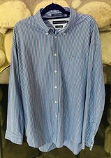  Tommy Hilfiger Men  s Button Front 80's 2Ply Fabric Long Sleeve Shirt Size XXL 