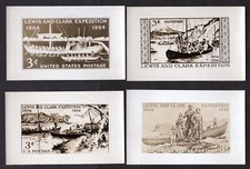 US 1954 LEWIS & CLARK EXPEDITION FOUR UNADOPTED BROMIDE ESSAYS OF SCOTT #1063