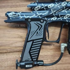Replacement Planet Eclipse Ego 7 / 8 - Black Grip Panels - Paintball Etek 3 / 4