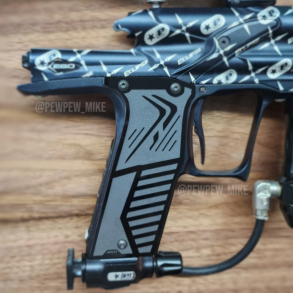 Replacement Planet Eclipse Ego 7 / 8 - Black Grip Panels - Paintball Etek 3 / 4