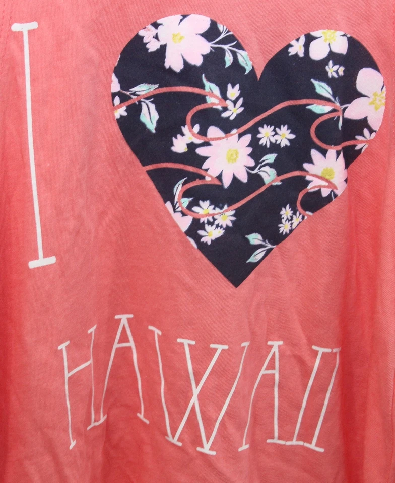 Billabong я сердце Гавайи / я люблю Гавайи коралл цветочный Майка молодежи девочек маленький - Изображение 2 из 4