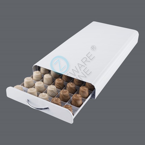 White Coffee Capsule Holder Dispenser Rack Pod Storage Drawer Organizer 50 Pods - Picture 4 of 12
