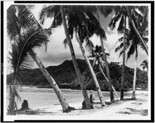 Rain clouds,gather,famous mountain Rain Maker,harbor,Pago,American Samoa,1930