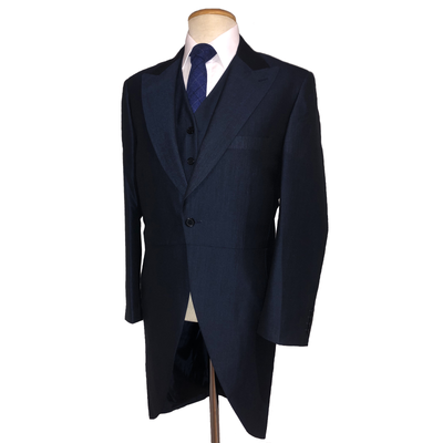 Azul Marino Frac Traje 3 Pieza Cola de Día Chaleco Chaqueta Pantalones  Nuevos | eBay
