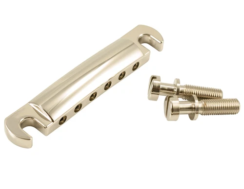 KLUSON STOP TAILPIECE ZINC NICKEL US MADE W/US THREAD STEEL STUDS~LP/SG KSTOP-N