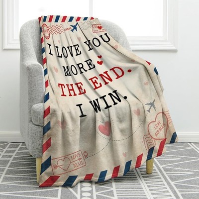 Classic Love Pattern Throw Blanket Valentine Gift Idea