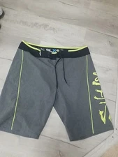 Salt Life Board Shorts Mens SLX QD Vapor Stretch Swim Trunks Gray Sz 32