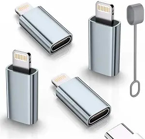 Thousover MFi Certified USB C Type C to Lightning Adapter （4 Pack） 1.8-2.2A 15W