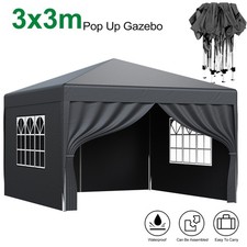 3x3m Pop Up Gazebo Marquee Canopy Outdoor Garden Party Wedding Tent 3 Colour