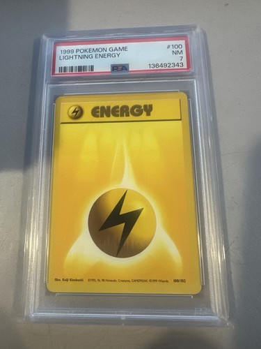 1999 POKEMON BASE SET UNLIMITED #100 LIGHTNING ENERGY PSA 7