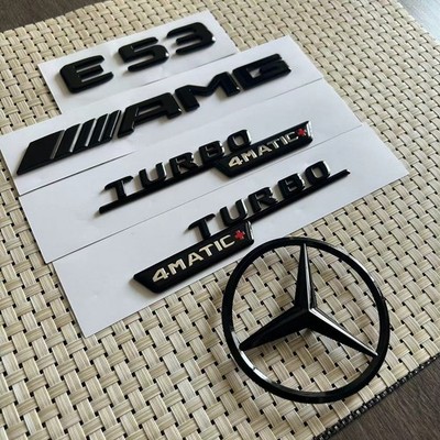 Für Mercedes E53 AMG Turbo 4Matic+ W213 Stern Aufkleber Schwarz Glänzend Emblem