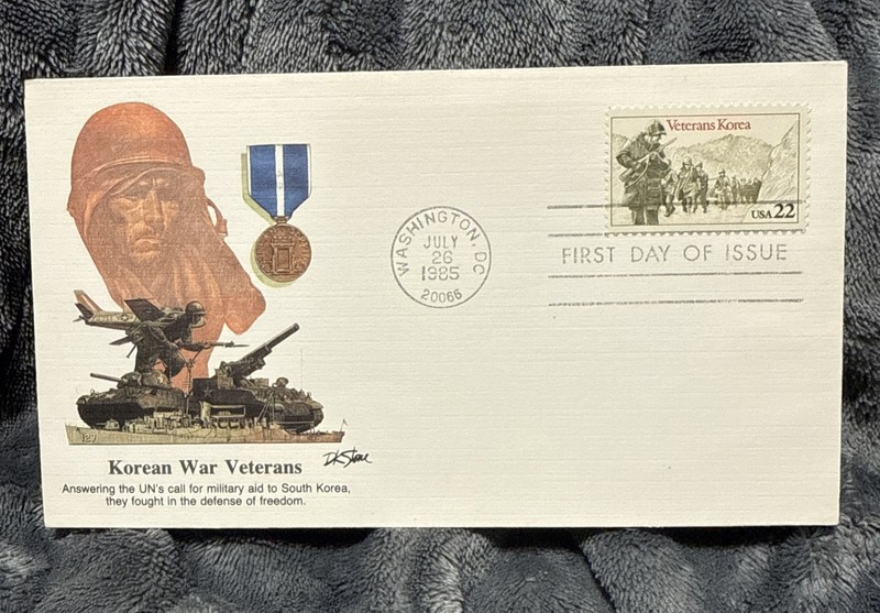 Korean War Veterans - US 22cent First Day Cover - Unaddressed Fleetwood Envelope