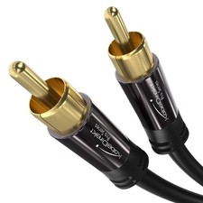 KabelDirekt 3ft Short RCA/Phono subwoofer Lead Cable, 1 to 3 feet, Black