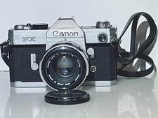 60s/70s CANON FX ftb SLR 35mm Film CAMERA+FL 50mm f1.8 LENS VGC