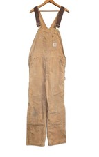 Carhartt Men's Carpenter Duck Bib Overalls Insulated Double Knee 36X32 R02 Brown