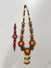 Huichol Necklace And Bracelet Set, Made In Mexico, Beaded Jewelry, Artisan  — photo 2