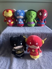 Hallmark Itty Bittys lot of 6 Marvel/DC Superhero Plush 5  Toys 2014